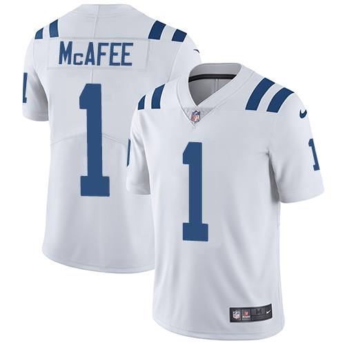 Indianapolis Colts #1 Limited Pat McAfee White Nike NFL Road Men Vapor Untouchable jerseys->youth nfl jersey->Youth Jersey